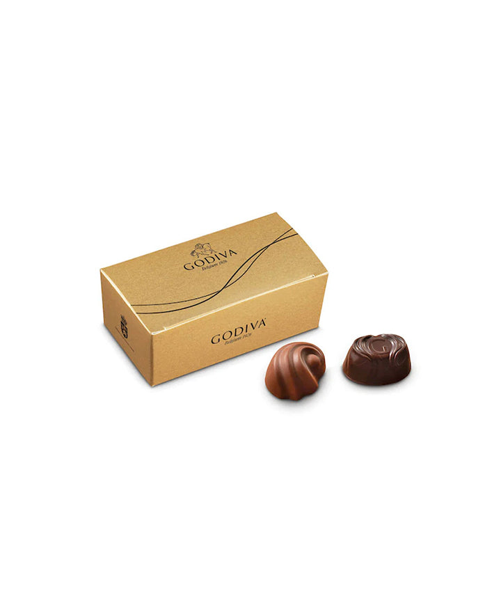 Ballotin doré de chocolats noir et lait