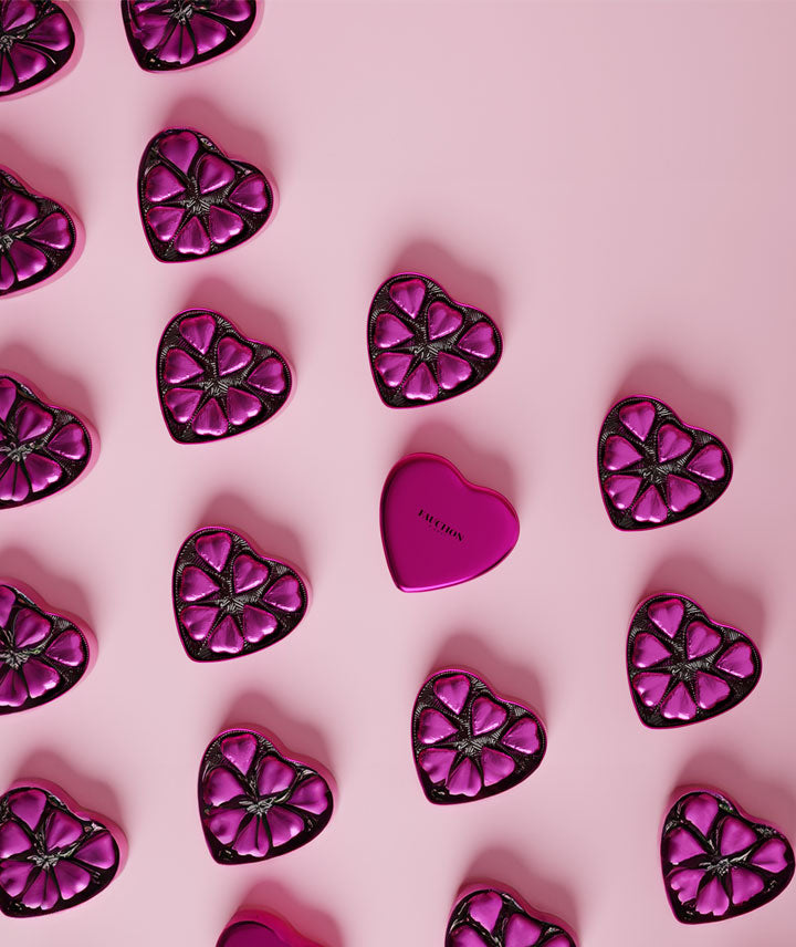 Boîte cœur magenta chocolat au lait