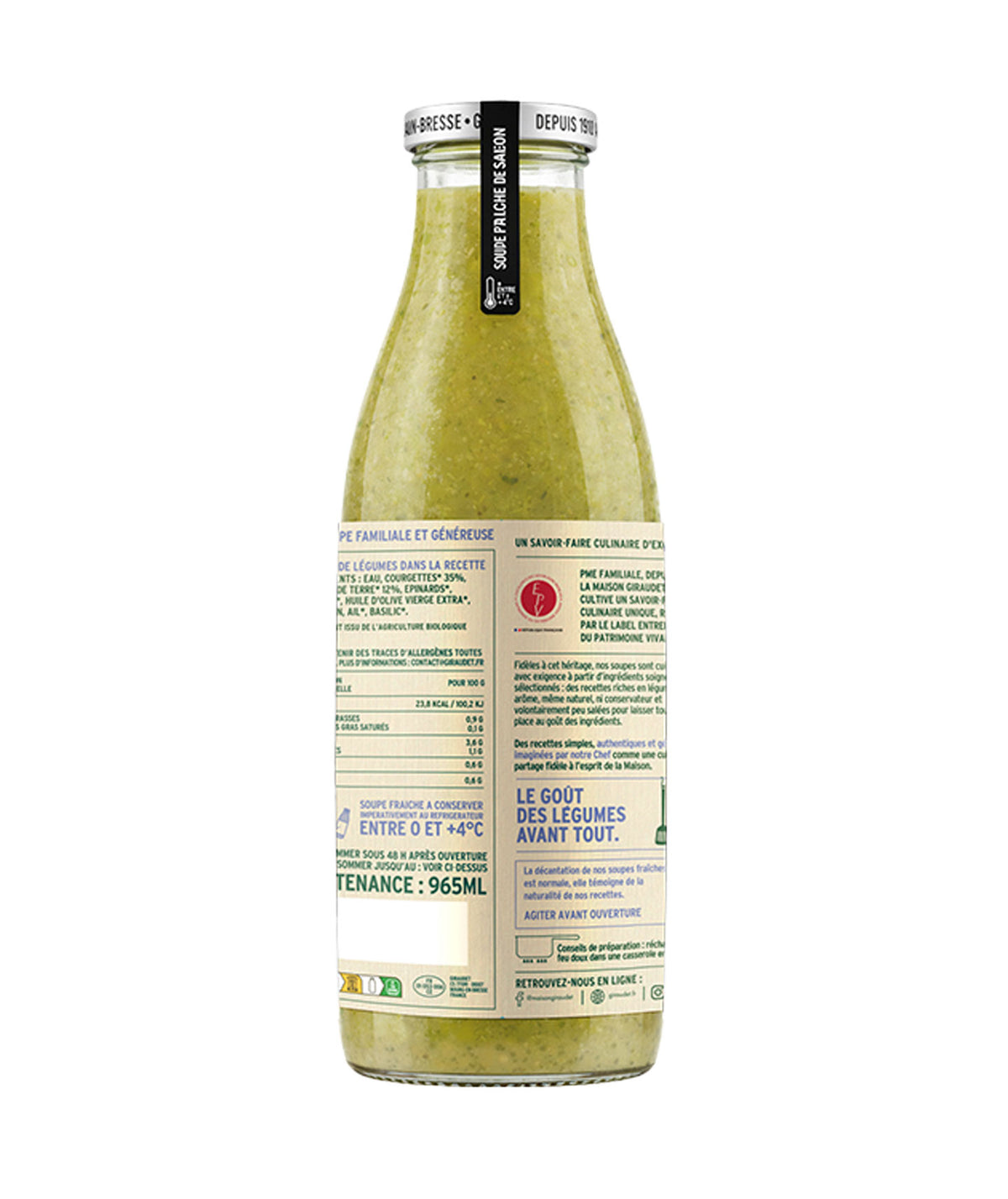 Soupe courgettes et pommes terre bio