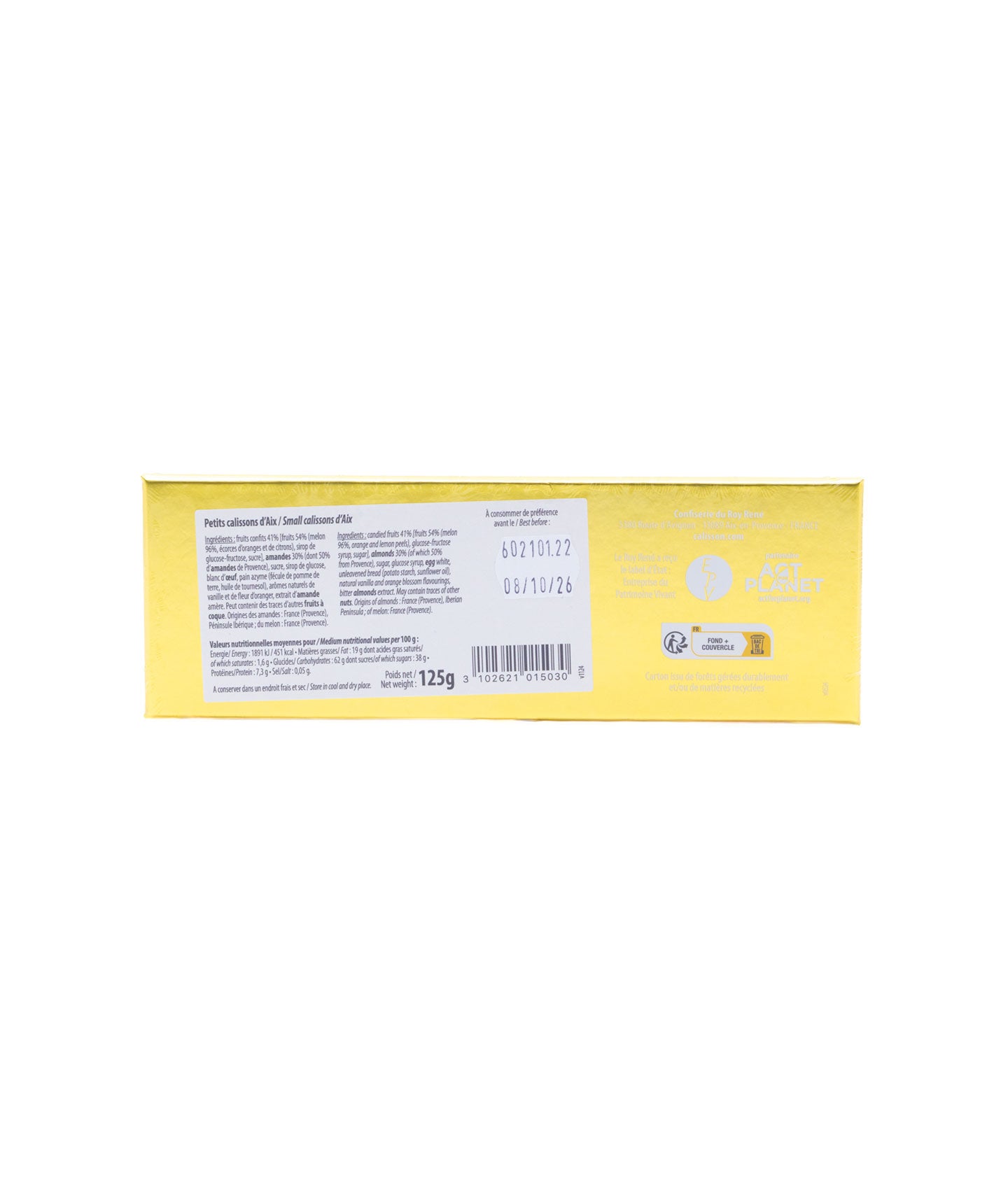Réglette de 21 petits calissons assortis