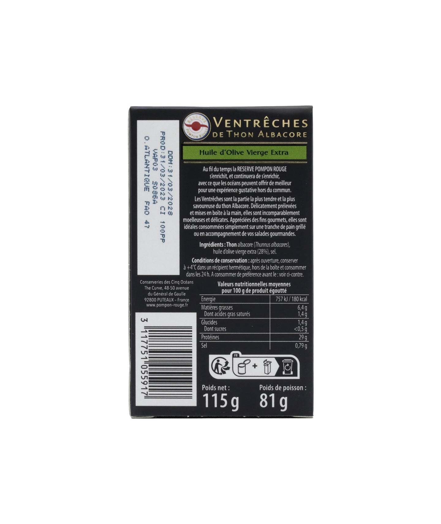 Ventrèches de thon à l'huile d'olive vierge extra
