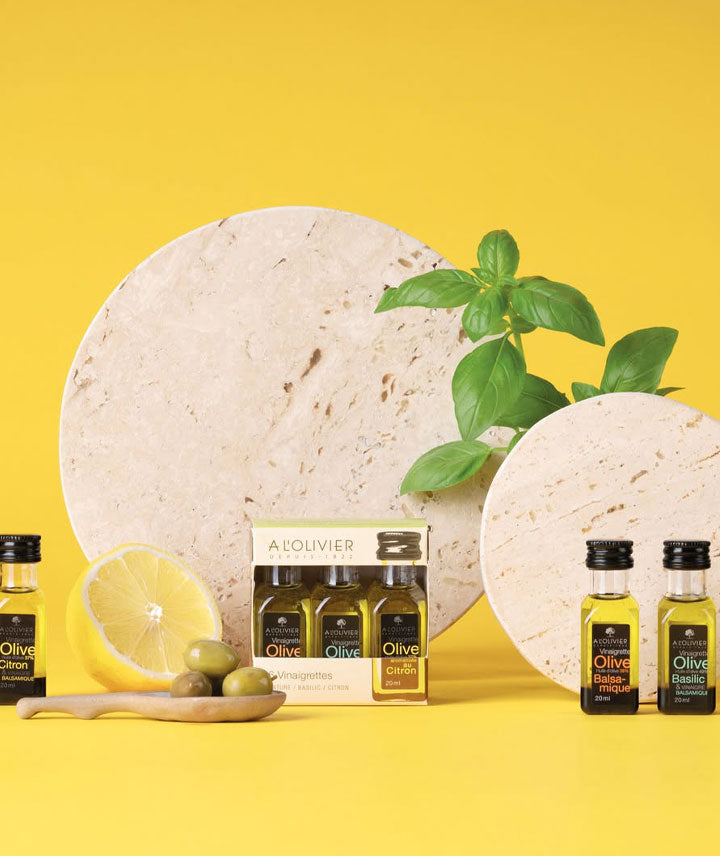 Coffret miniature 6 vinaigrettes (nature, basilic et citron)
