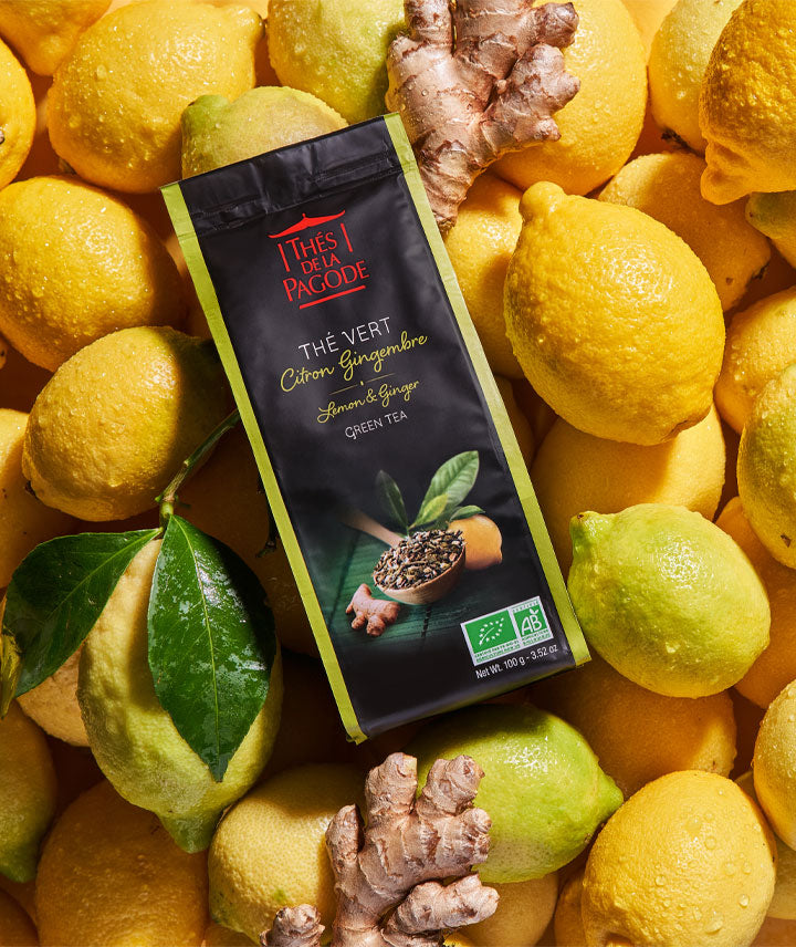 Thé vert citron et gingembre bio - Pochette vrac