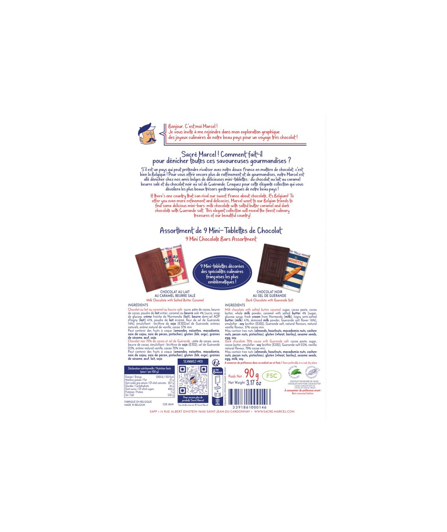 Boîte métal "French excellence" de 9 mini-tablettes