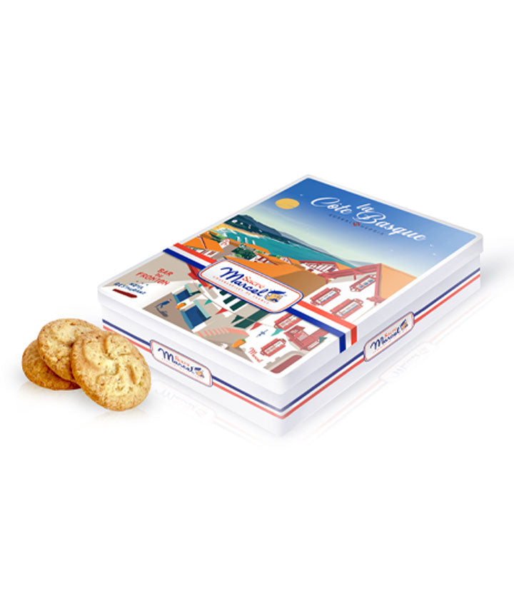 Boîte métal “La Côte Basque” - 16 biscuits noisettes