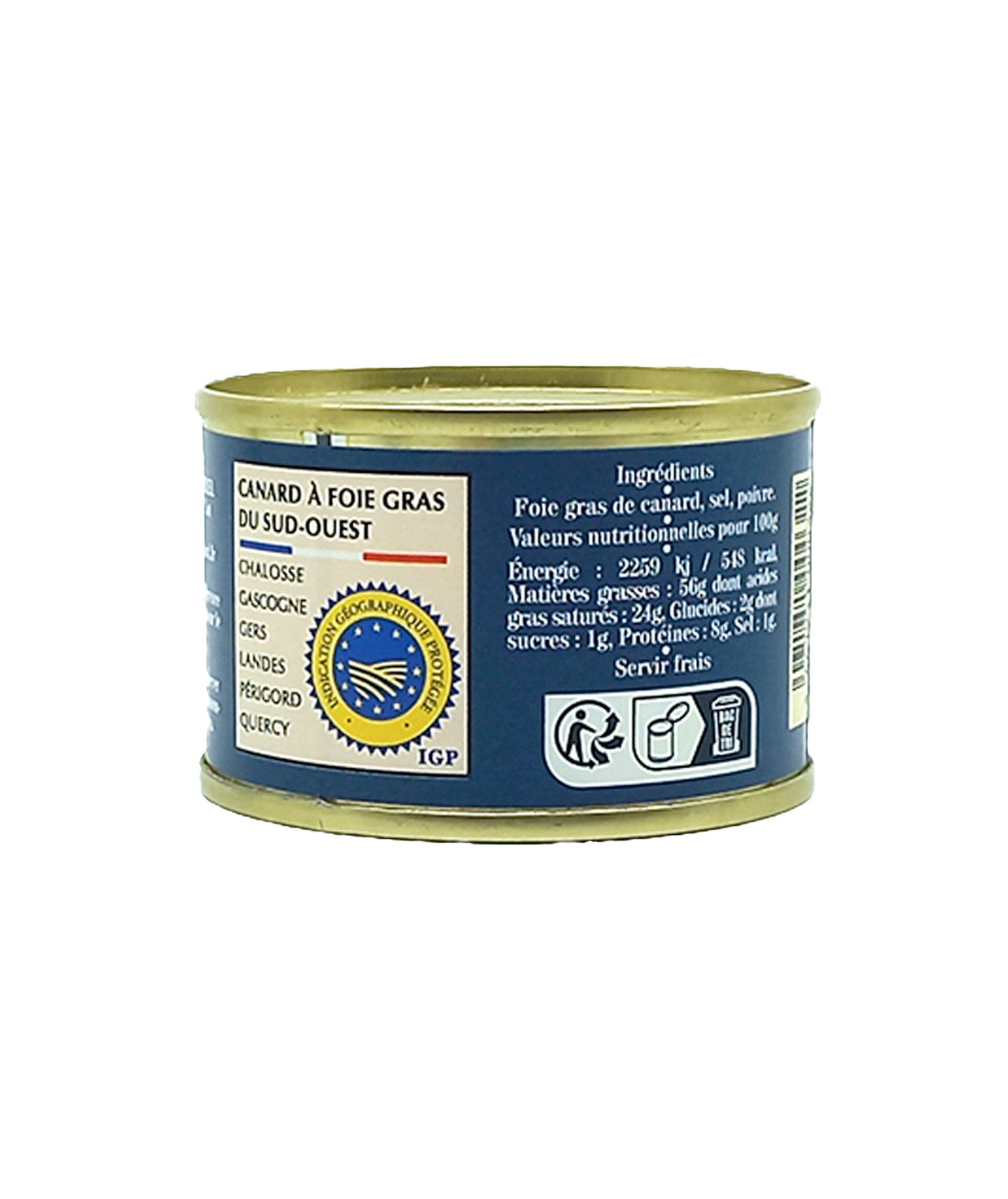 Foie gras de canard entier du Sud-Ouest - Boîte métal 60g
