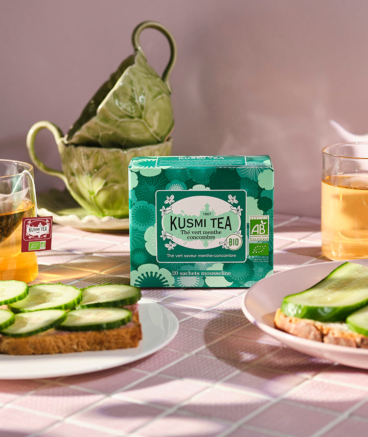 Thé vert menthe concombre bio - 20 sachets