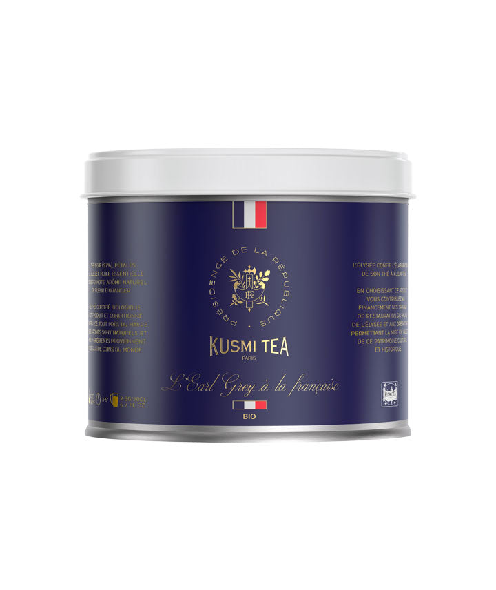 Thé earl grey à la française bio - Boîte vrac vue face aux Galeries Lafayette Le Gourmet