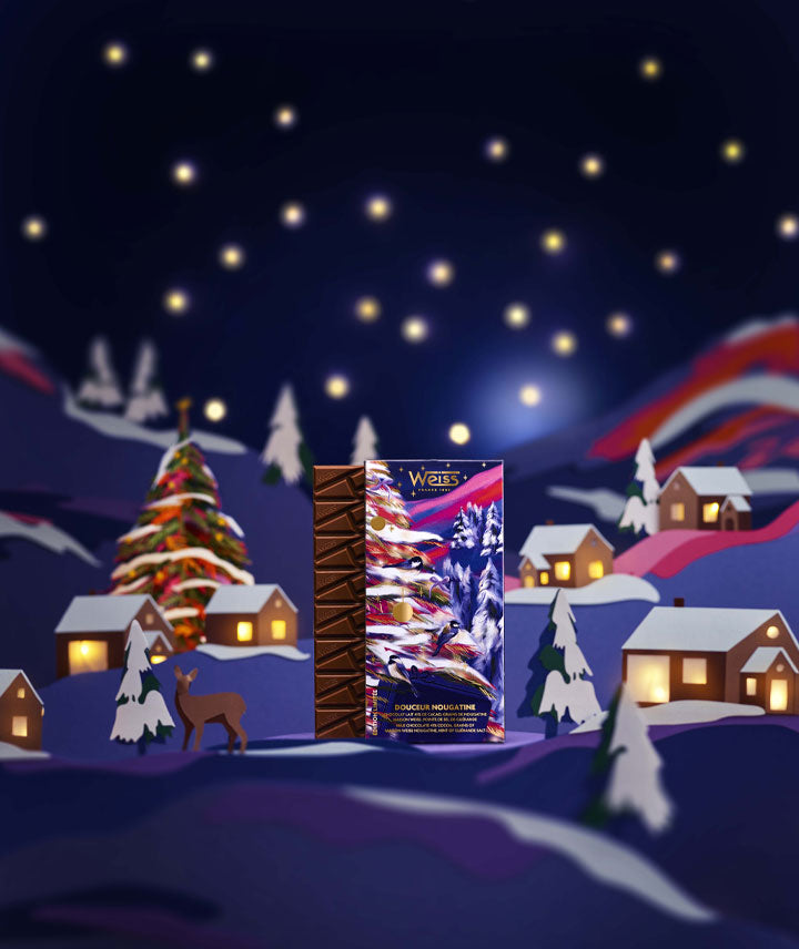 Tablette de Noël chocolat au lait nougatine