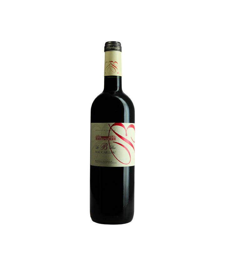 Le B par Maucaillou 2021 - Bordeaux Supérieur Rouge LA CAVE vue droite aux Galeries Lafayette Le Gourmet