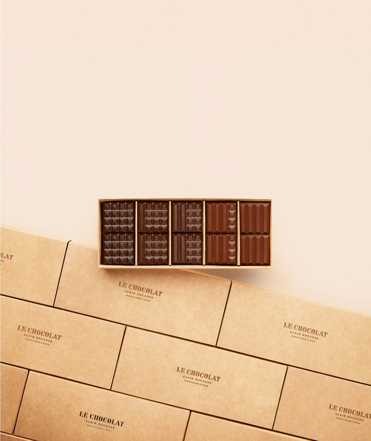 Coffret chocolats carrés dégustation - 50 pièces