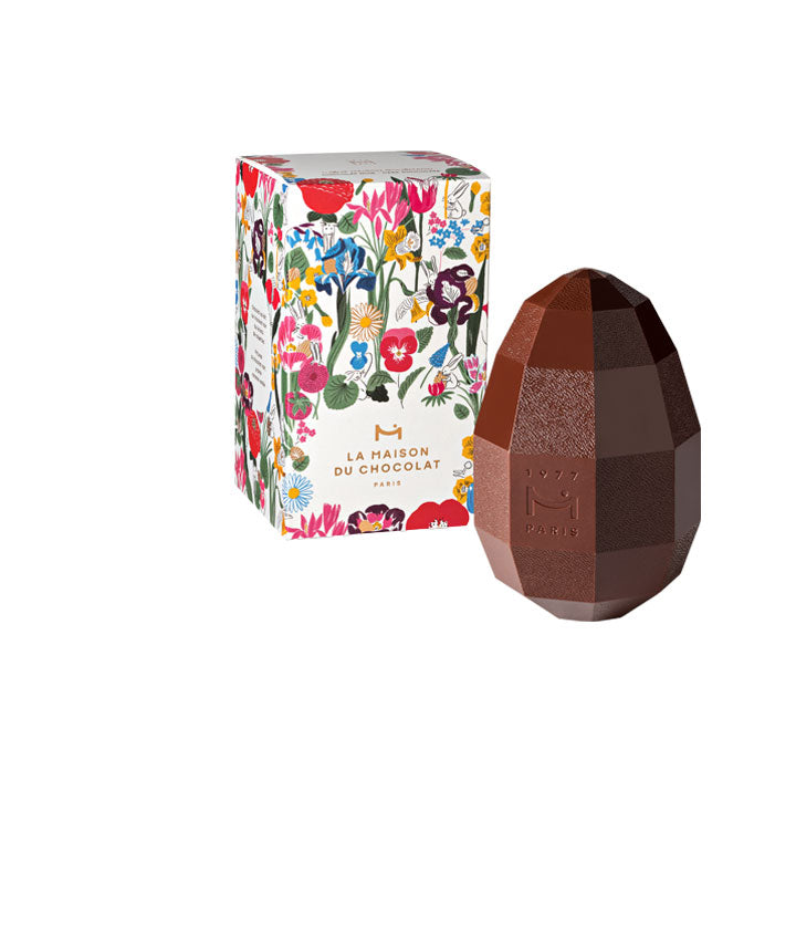 Moulage oeuf chocolat noir fleurs