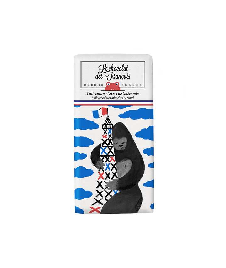 Tablette King Kong lait, éclats de caramel et sel de Guérande
