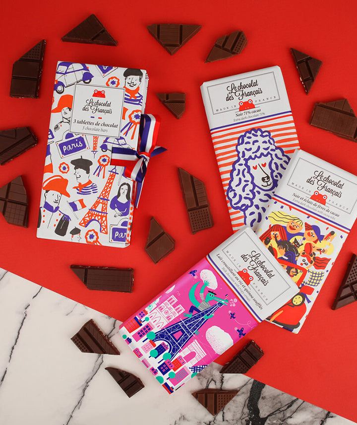 Coffret de 3 tablettes de chocolat bio