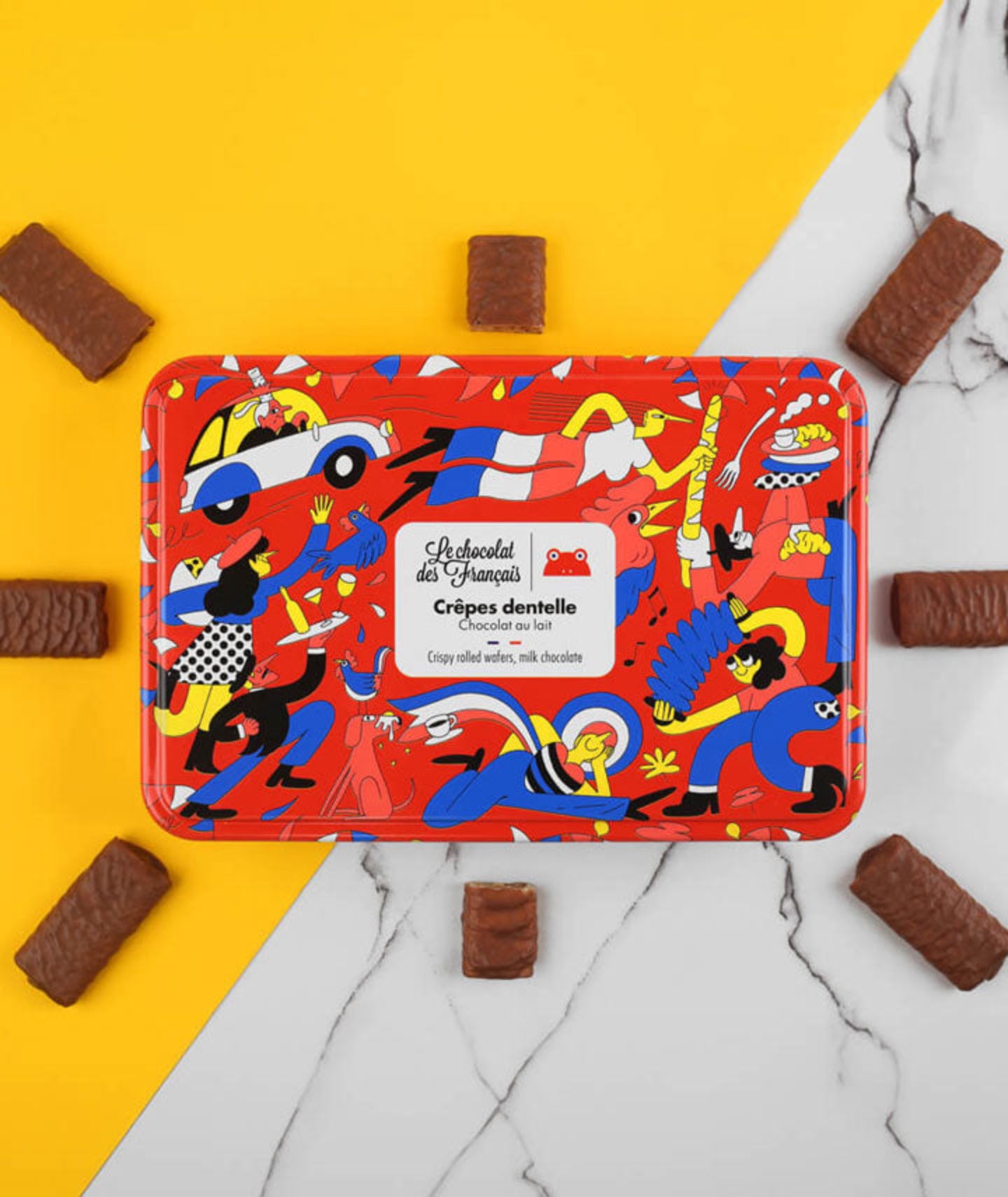 Boite de 18 crêpes dentelles au chocolat au lait