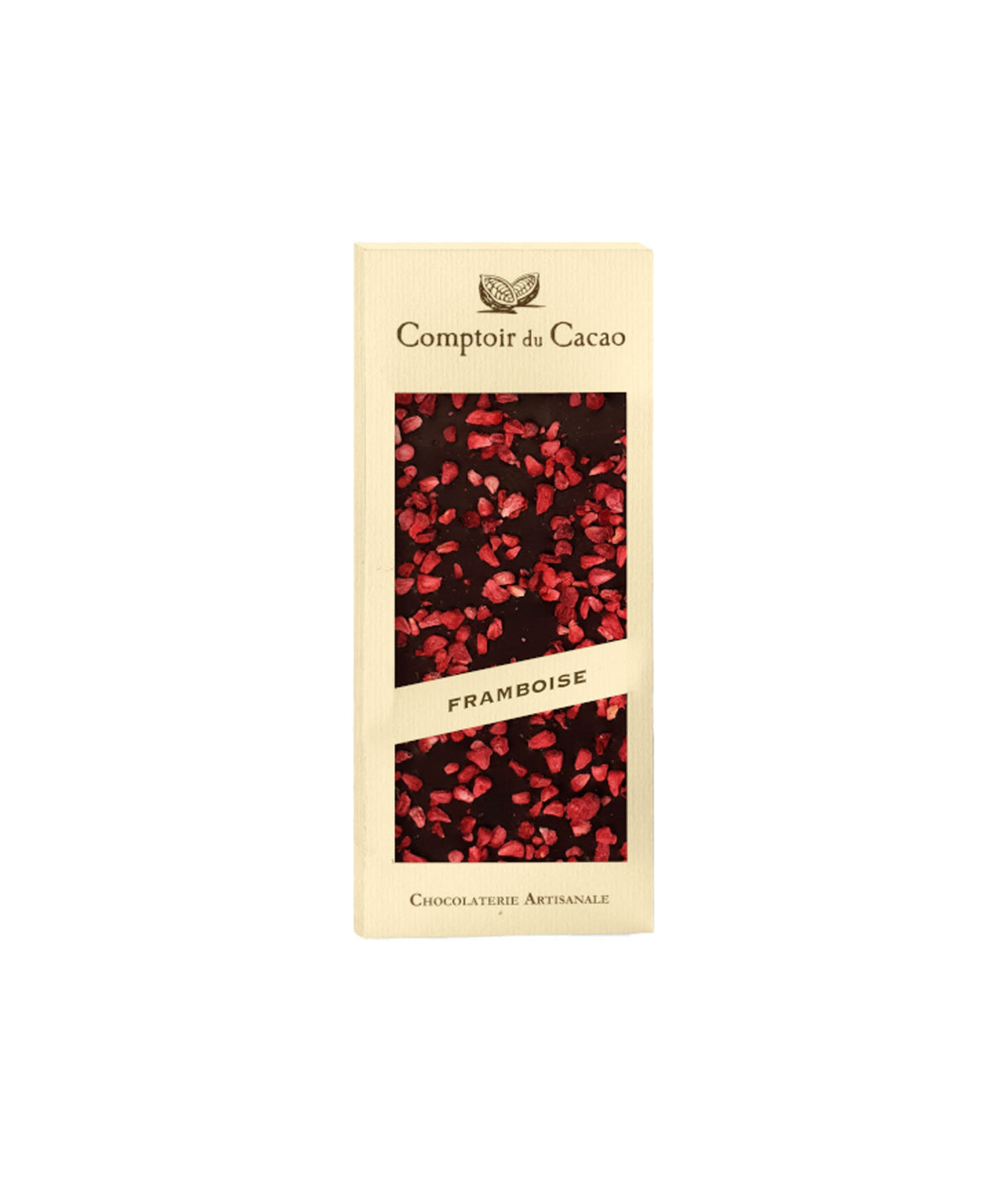 Tablette de chocolat noir à la framboises
