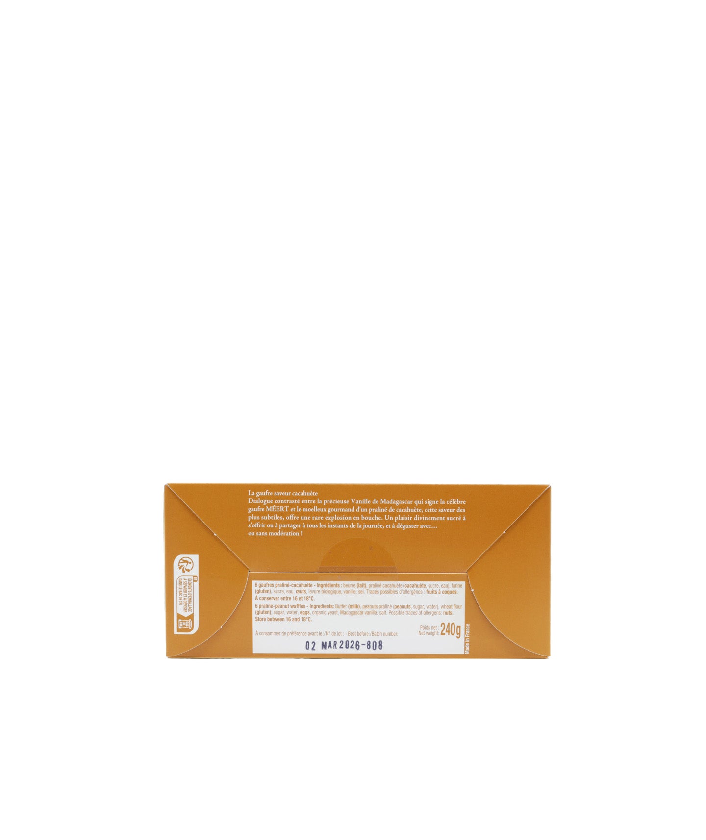 Boîte de 6 gaufres praliné cacahuètes