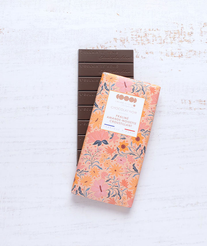Tablette chocolat noir praliné croustillant