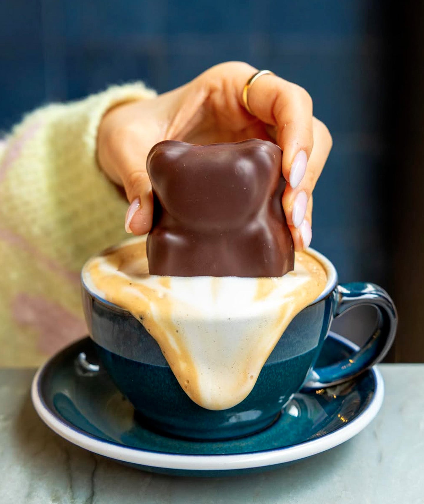 Ourson guimauve vanille chocolat noir amande Pâques