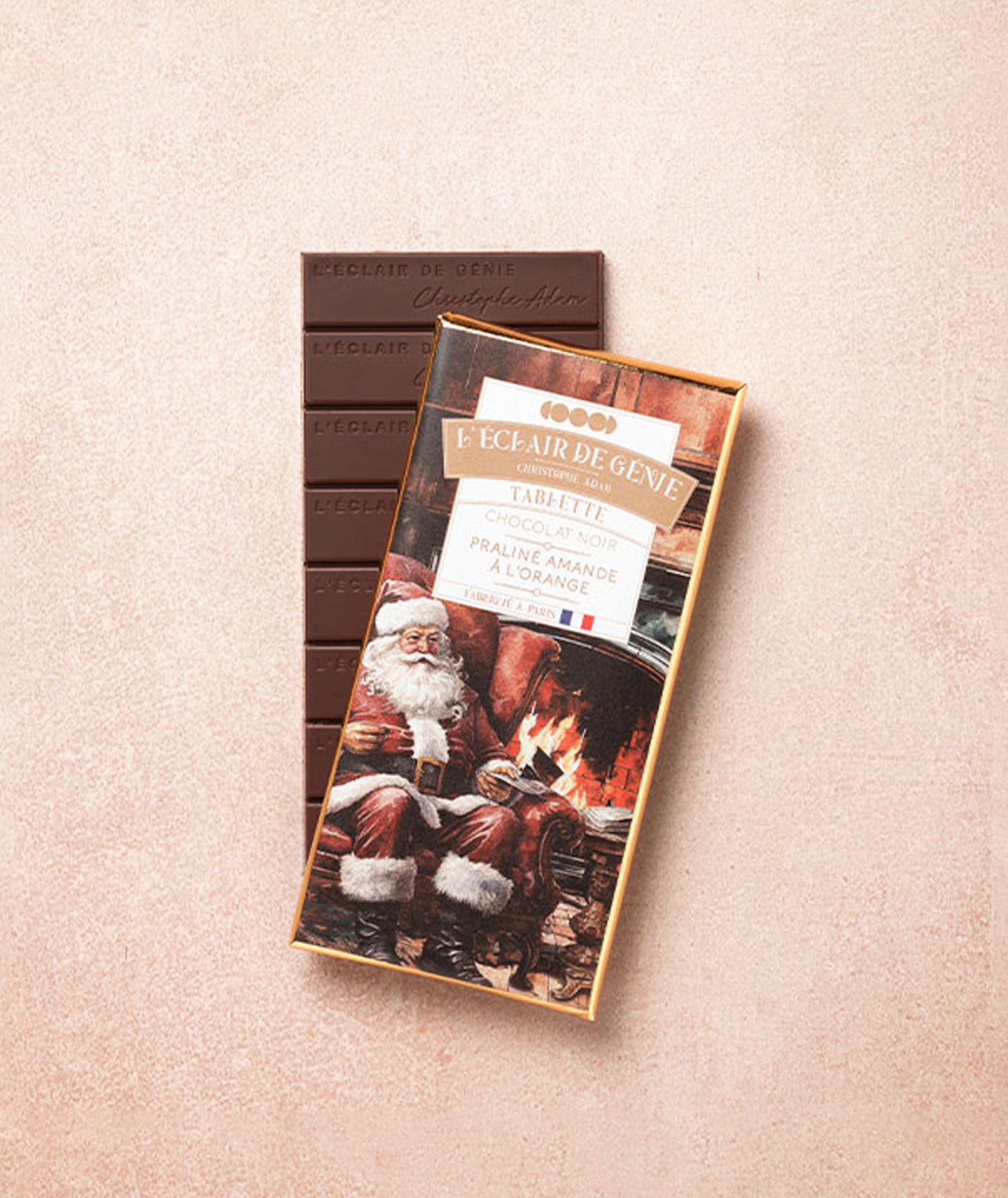 Tablette Chocolat noir et praliné amande noisette à l'orange