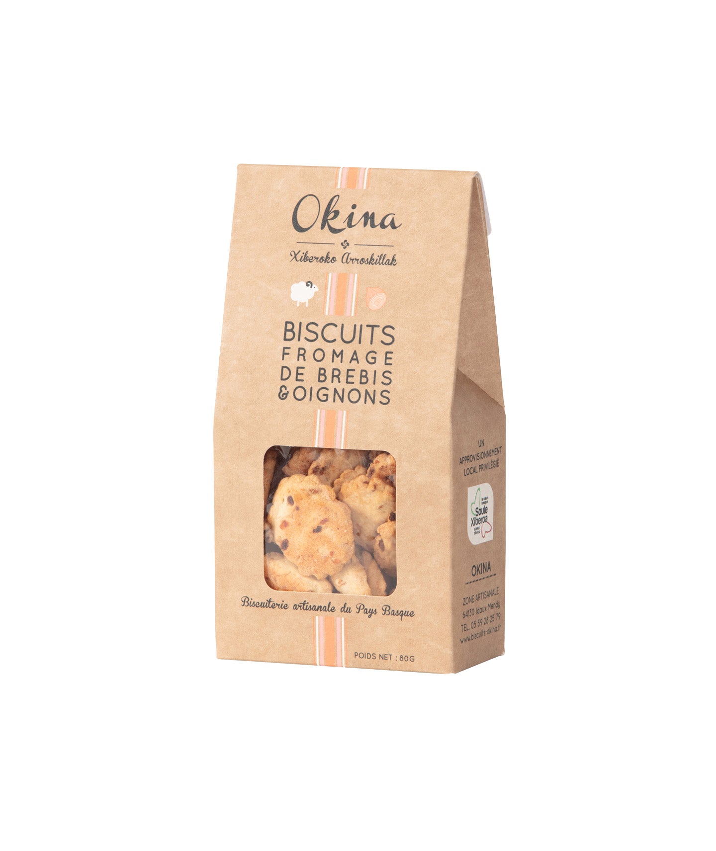 Biscuit au fromage de brebis et oignons OKINA vue face aux Galeries Lafayette Le Gourmet
