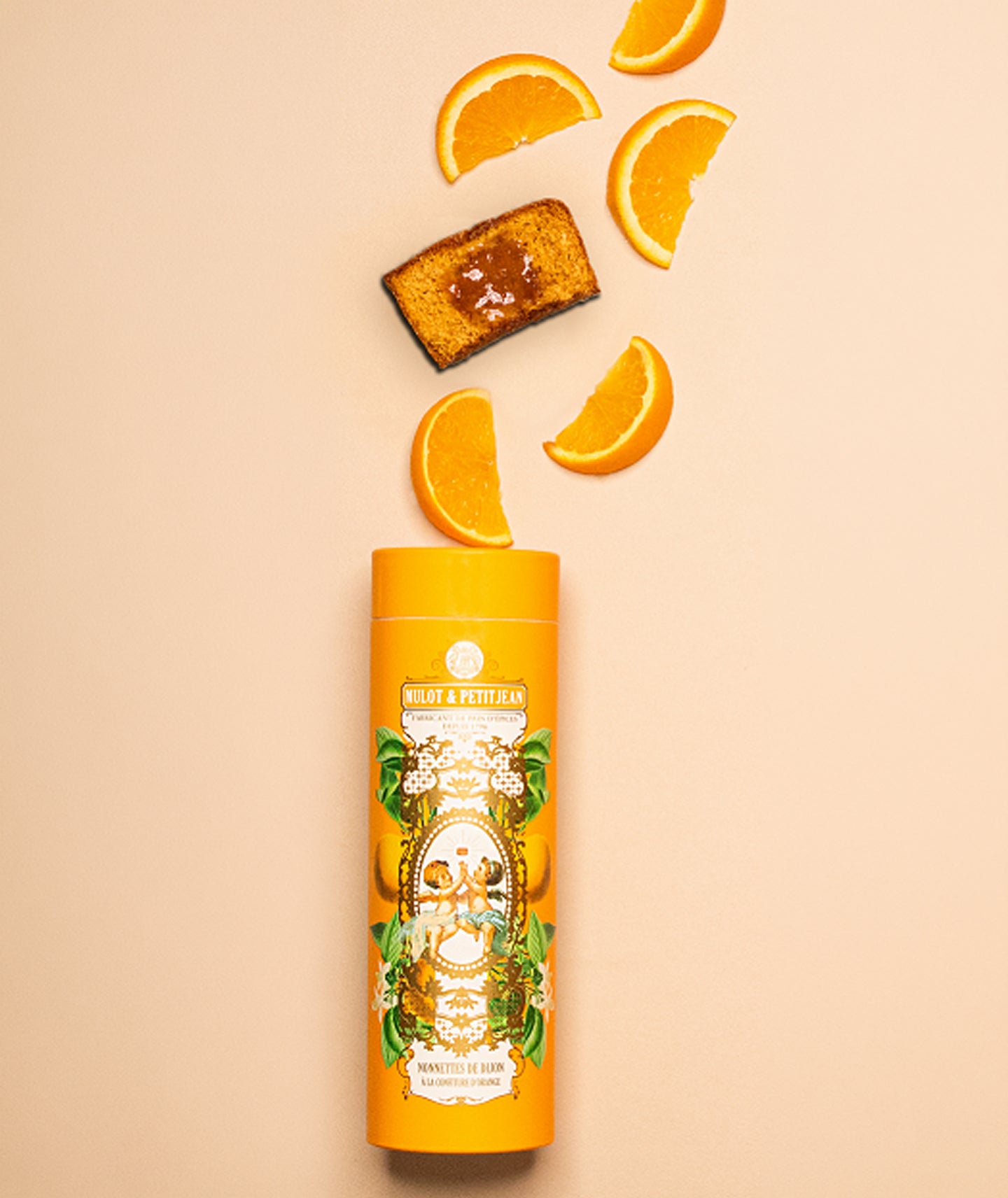Boite tube de 6 nonnettes à l'orange
