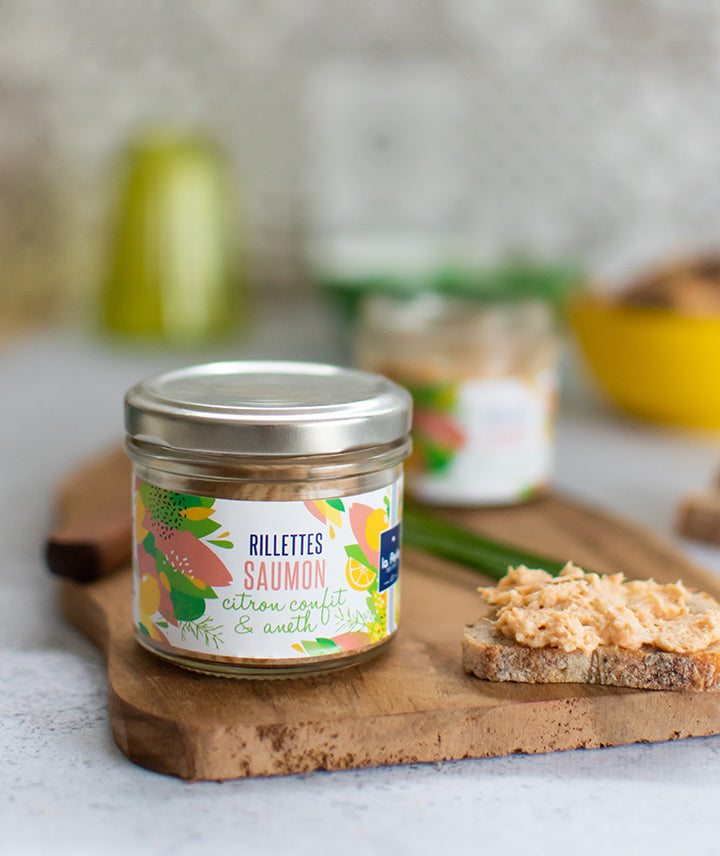 Rillettes de saumon aux citrons confits et aneth