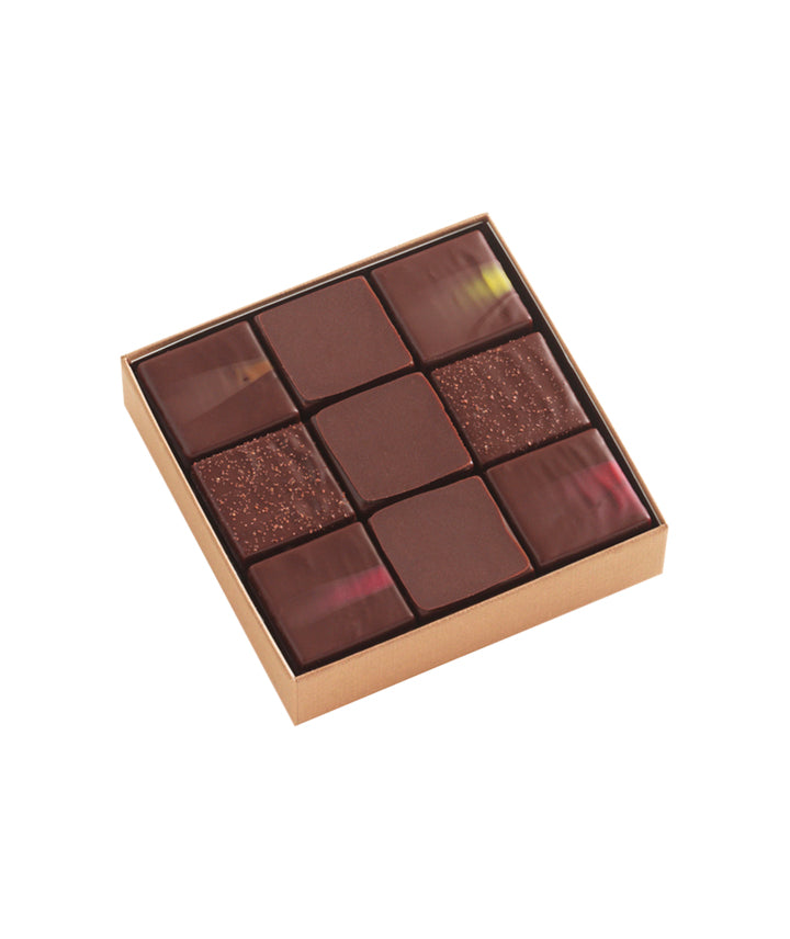 Boîte de chocolats carré or les grands crus - 220g