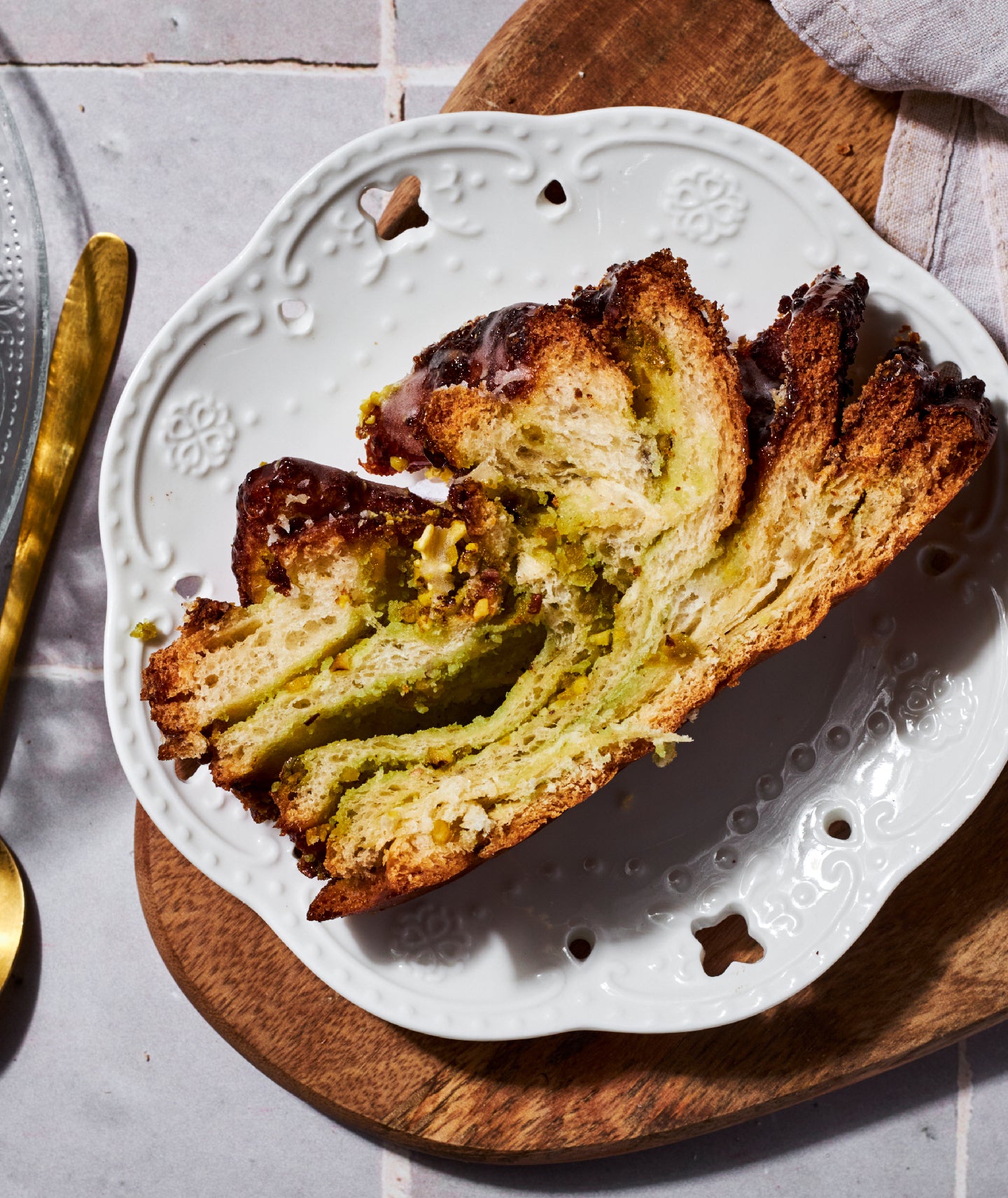 Tranche de Babka à la pistache