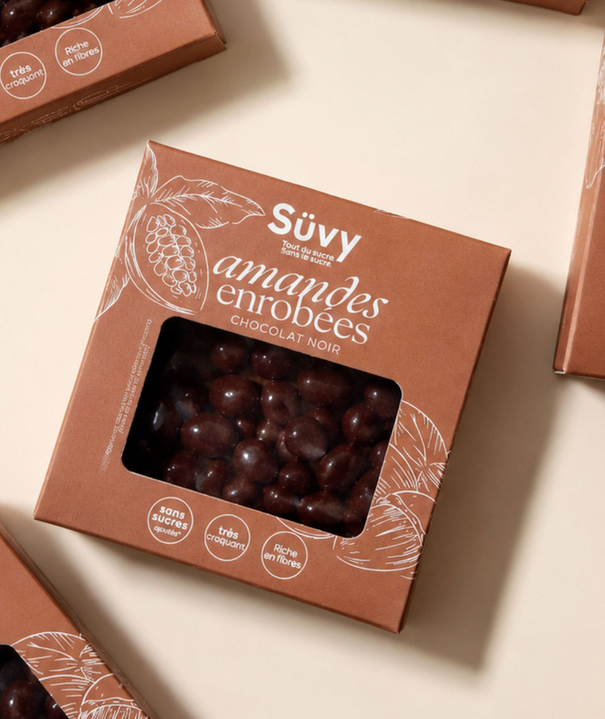 Amandes enrobées de chocolat noir - Süvy