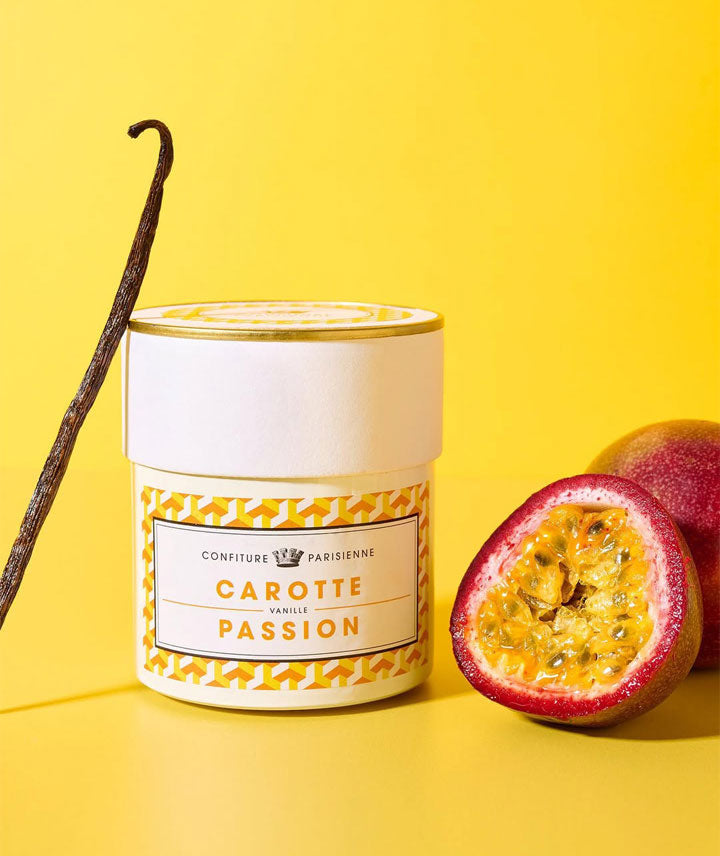 Confiture carotte, fruit de la passion et vanille