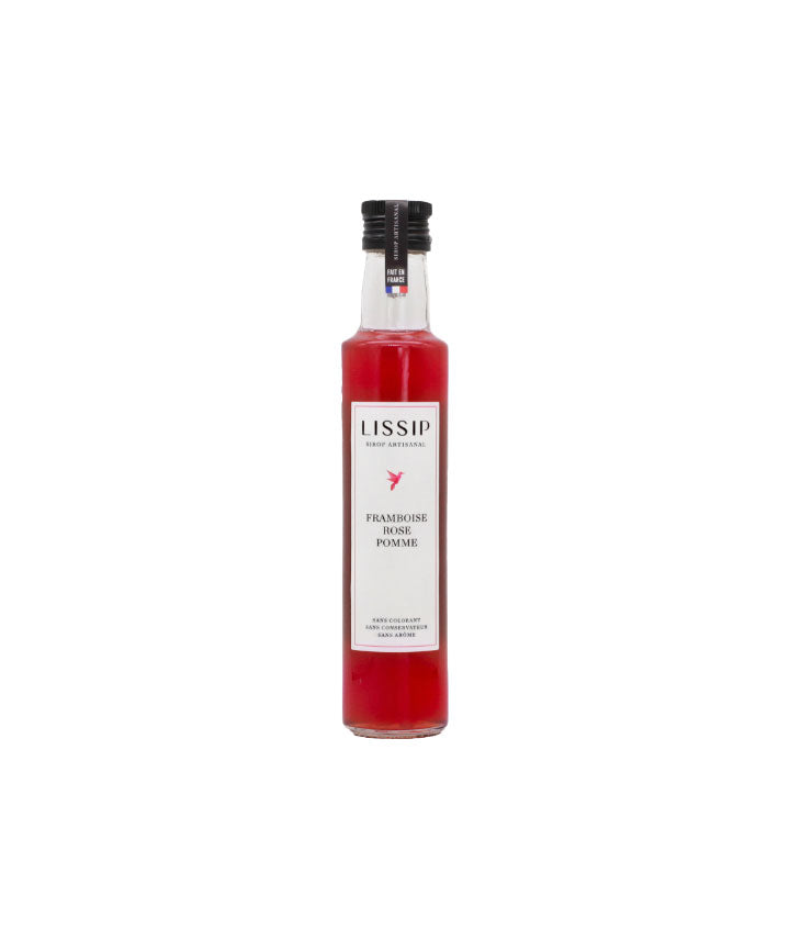 Sirop framboise, rose et pomme