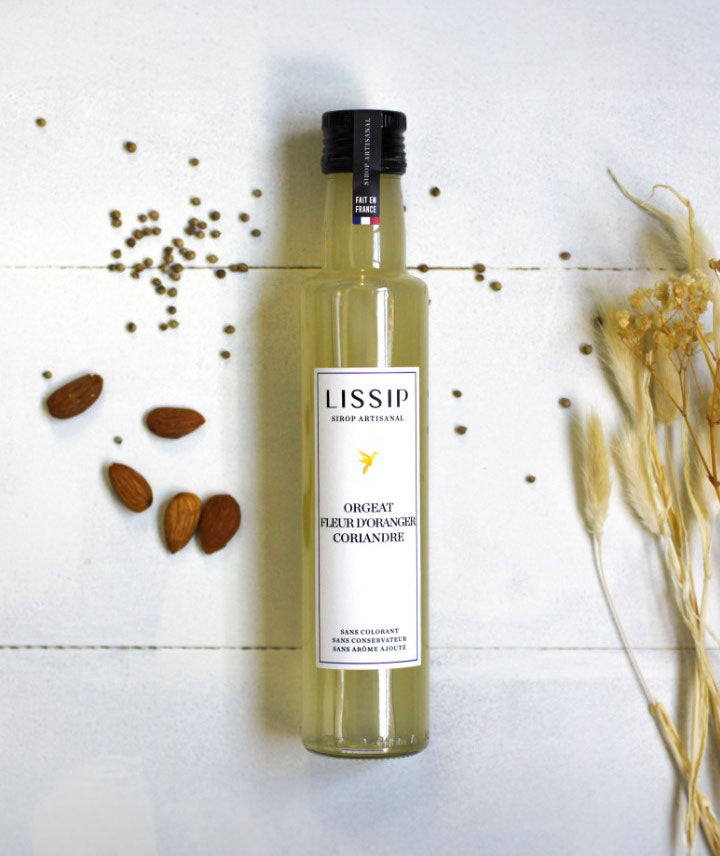Sirop d'orgeat, fleur d'oranger et coriandre