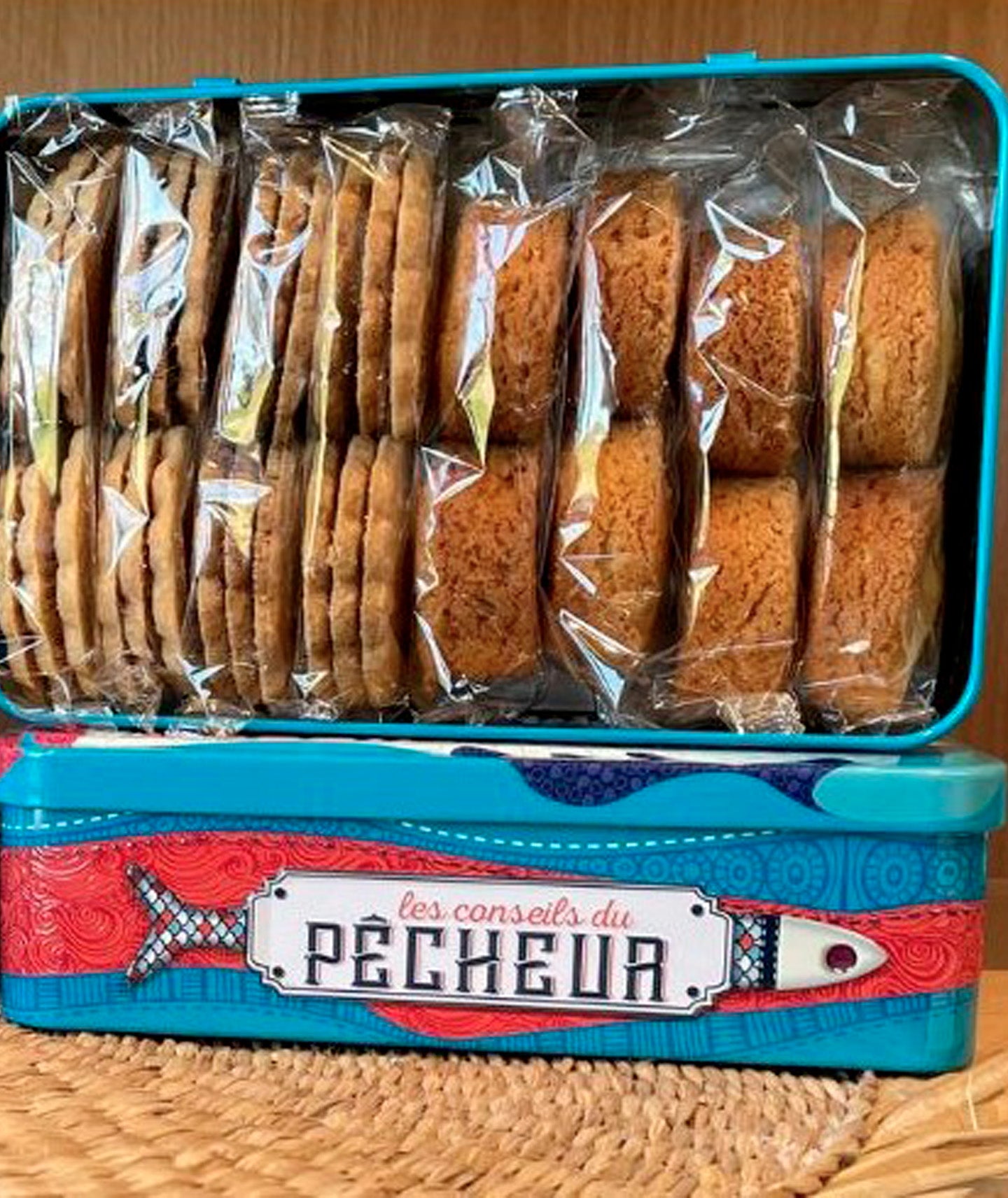 Assortiment galettes et palets nature - Poissons - Boîte métal