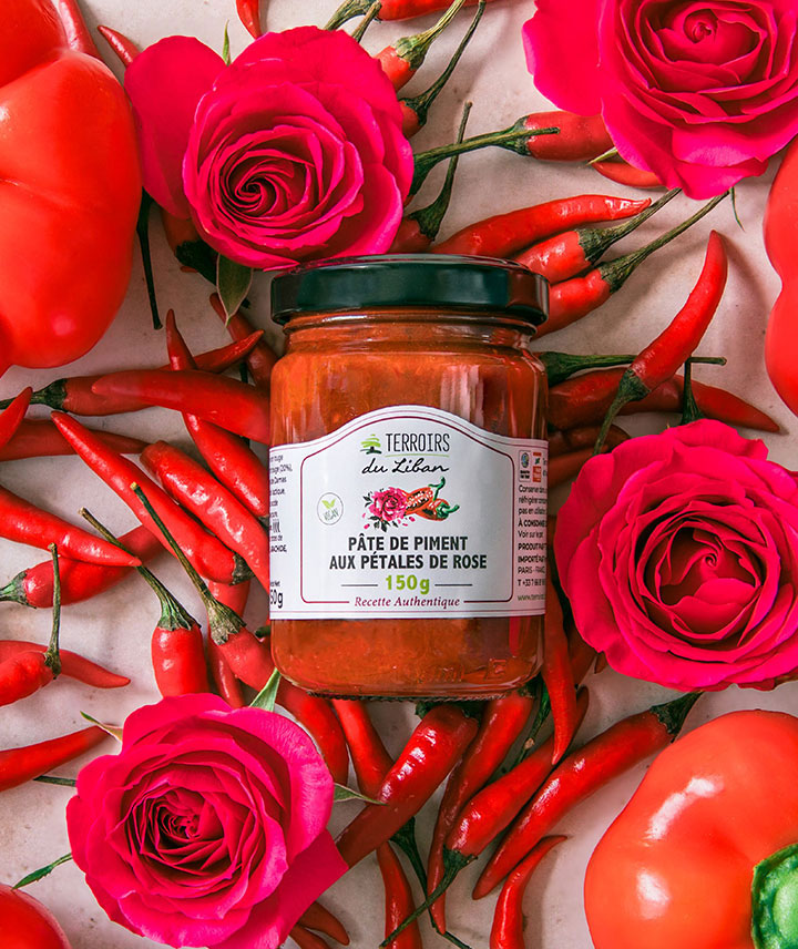 Pâte de piments aux pétales de rose