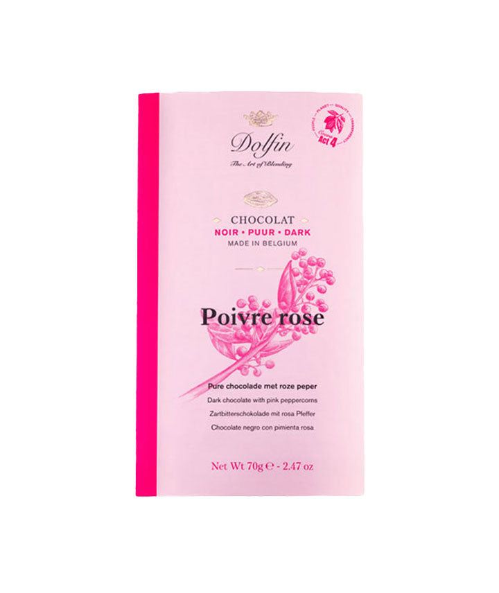 Tablette chocolat noir 60% poivre rose