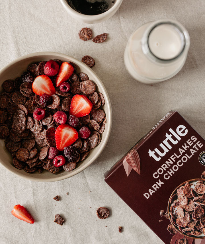 Pétales de maïs enrobés de chocolat noir sans gluten bio