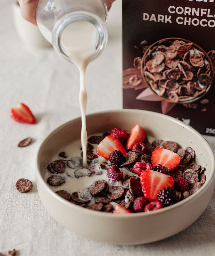 Pétales de maïs enrobés de chocolat noir sans gluten bio