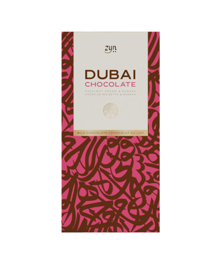 Tablette Dubaï chocolat au lait fourée à la noisette