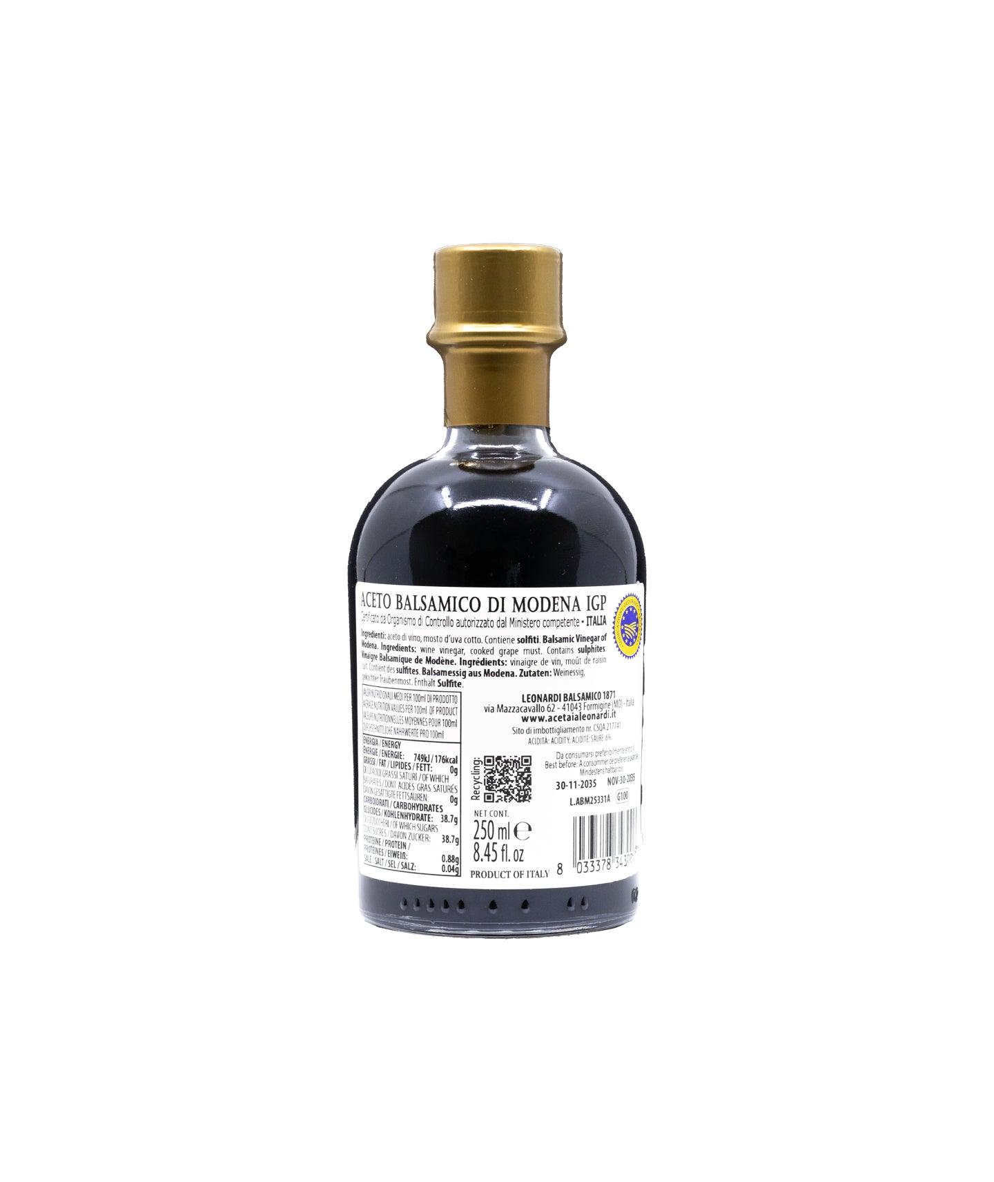 Vinaigre balsamique de Modène IGP - 2 ans d'âge