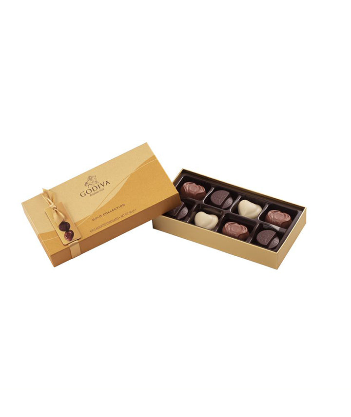 Coffret cadeau doré chocolat - 8 pièces