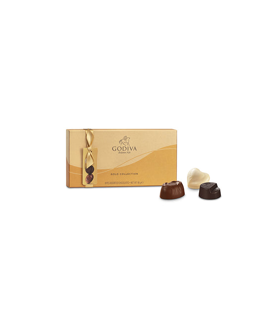 Coffret cadeau doré chocolat - 8 pièces