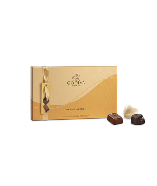 Coffret cadeau doré chocolat - 15 pièces