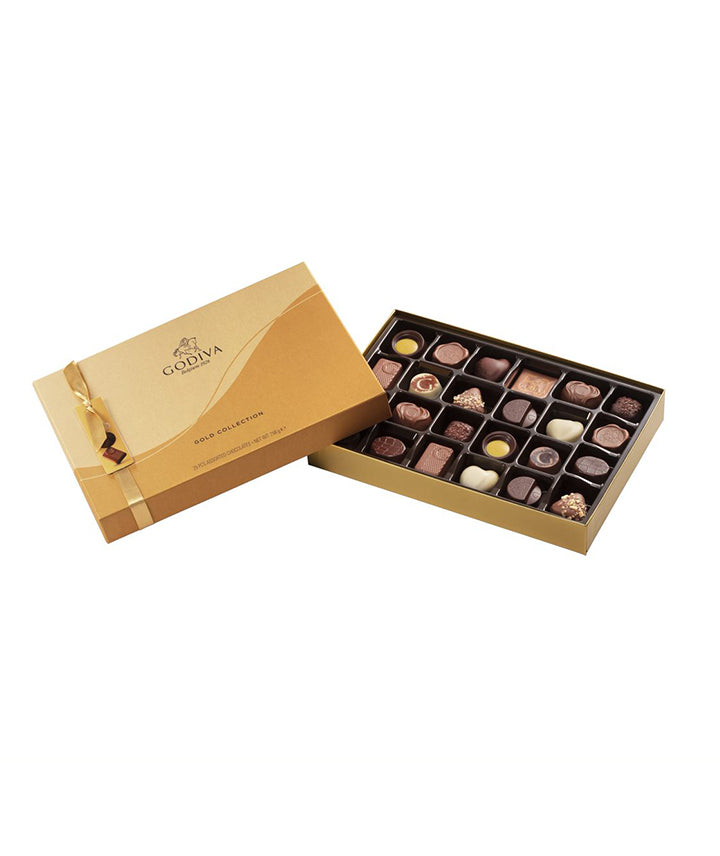 Coffret cadeau doré chocolat - 25 pièces