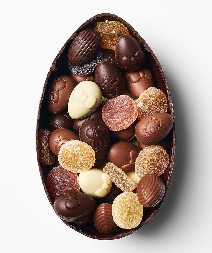 L'œuf floral au chocolat noir