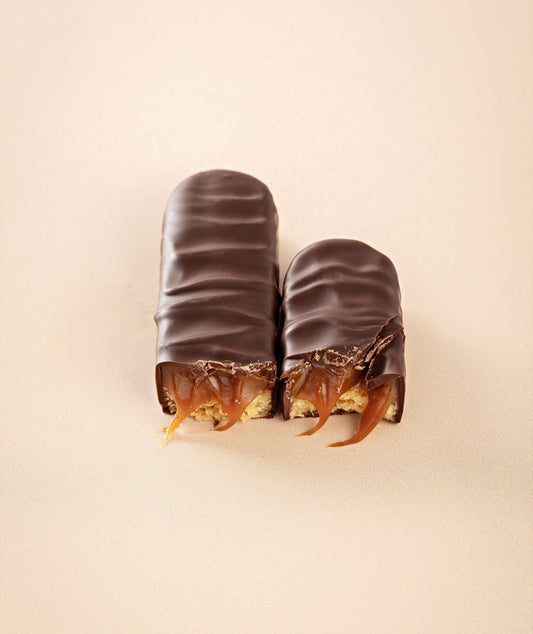 Barre caramel biscuit chocolat noir