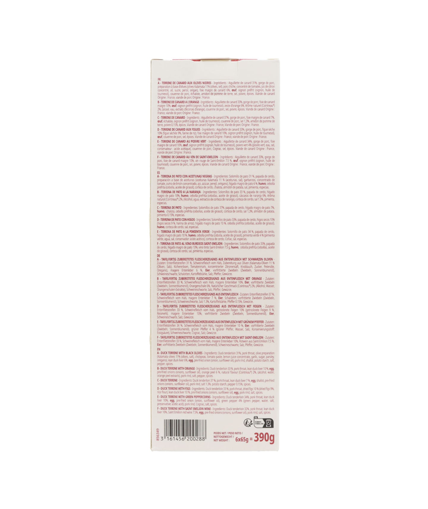 La baguette - Coffret d'assortiment de terrines de canard