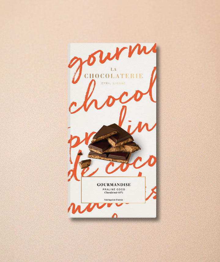 Tablette gourmande praliné coco