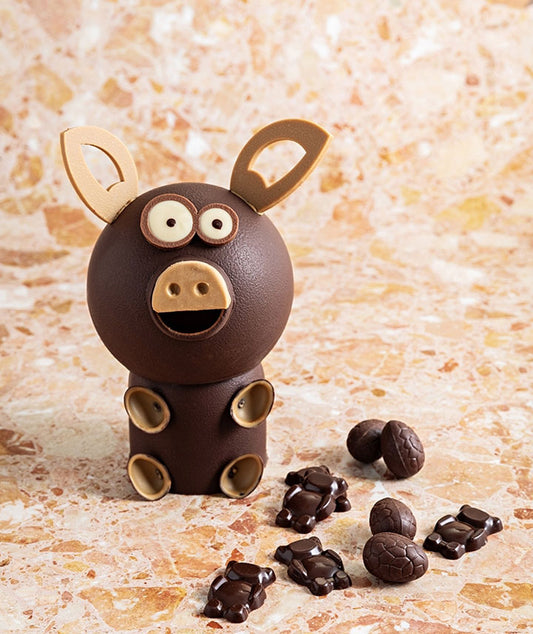 Cochon chocolat noir de Pâques