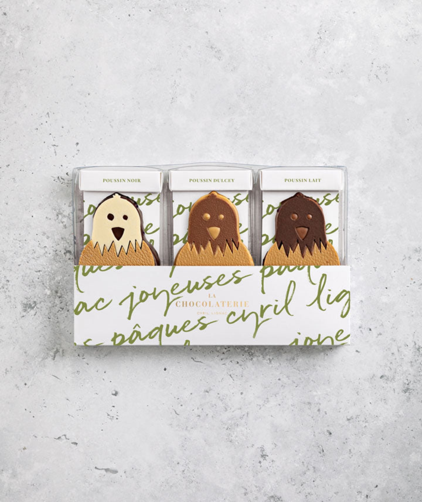 Coffret trio de poussins en guimauves de Pâques